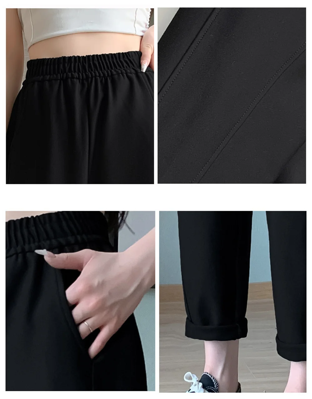 Брюки-Капри с широкими штанинами и карманами укороченные брюки-Капри эластичным