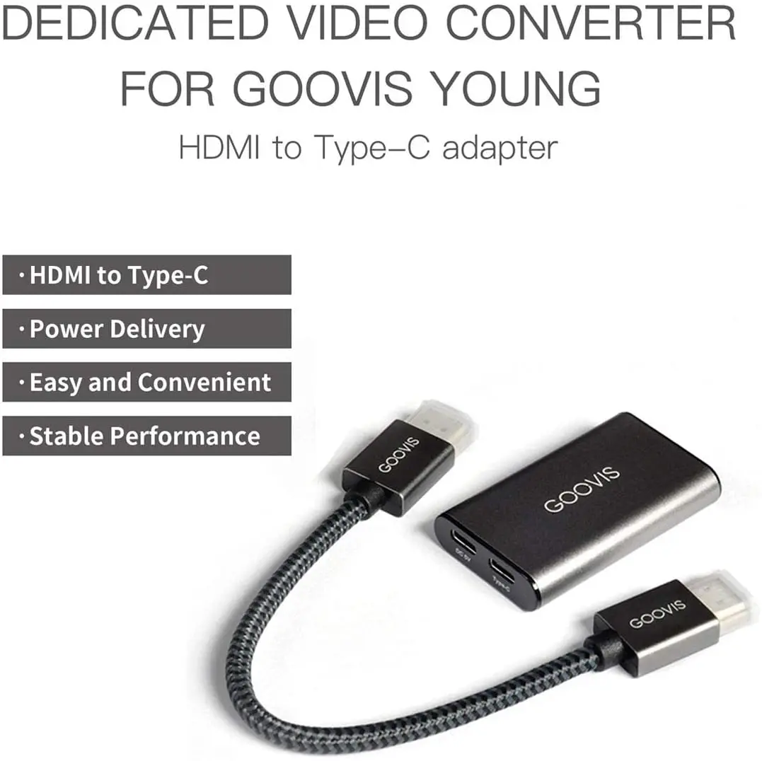 

Переходник с HDMI на Type-c для головочного дисплея GOOVIS Young, преобразователь HD 4K, портативный видеоадаптер USB-c, черный