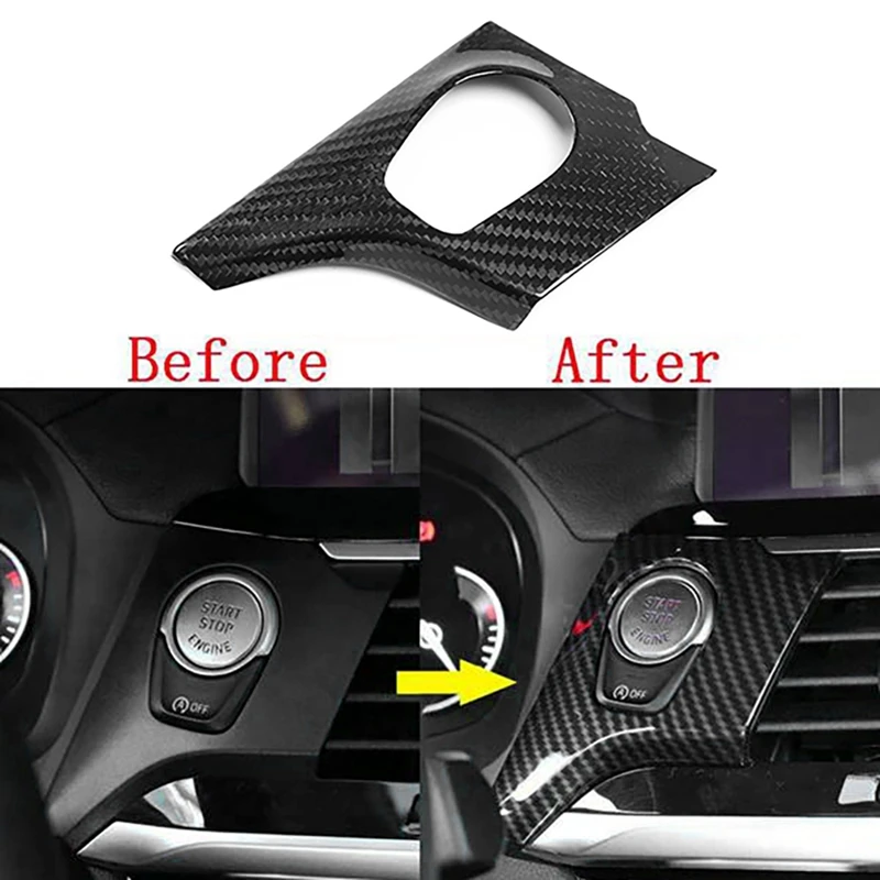 Для-BMW X3 X4 G01 G02 2018-2021 ABS углеродное волокно запуск двигателя одна кнопка запуска