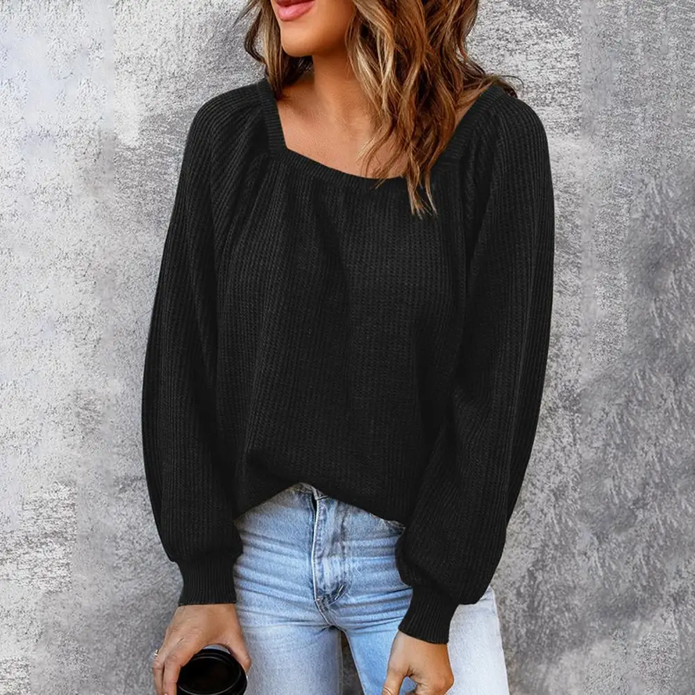 

Skin-touch Trendy Loose T-shirt Women Tunic Jumpers Lightweight Autumn Blouse Ribbed Female Clothing