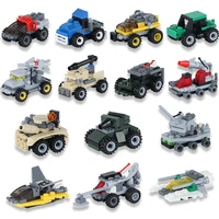 kazi mini transportation army car series building blocks military tank brick technical cars kid educational toys for children