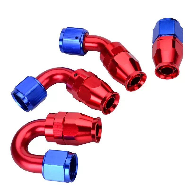 

AN10 Aluminum Swivel PTFE Hose End Fitting Adapter Straight 45 90 180Degree For PTFE Oil Fuel Line Reusable Hose Ends
