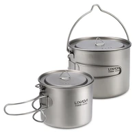 lixada ultralight titanium cup mug portable hanging pot outdoor camping picnic water mug cup tableware cookware with lid