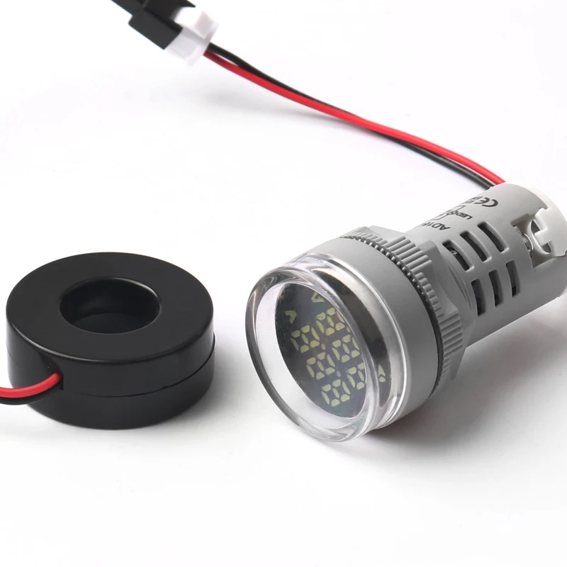 Цифровой мини-вольтметр, амперметр, двойной дисплей, светосветильник сигнал, 22 мм, AD16-22VAM 2-100A, амперметр, индикатор