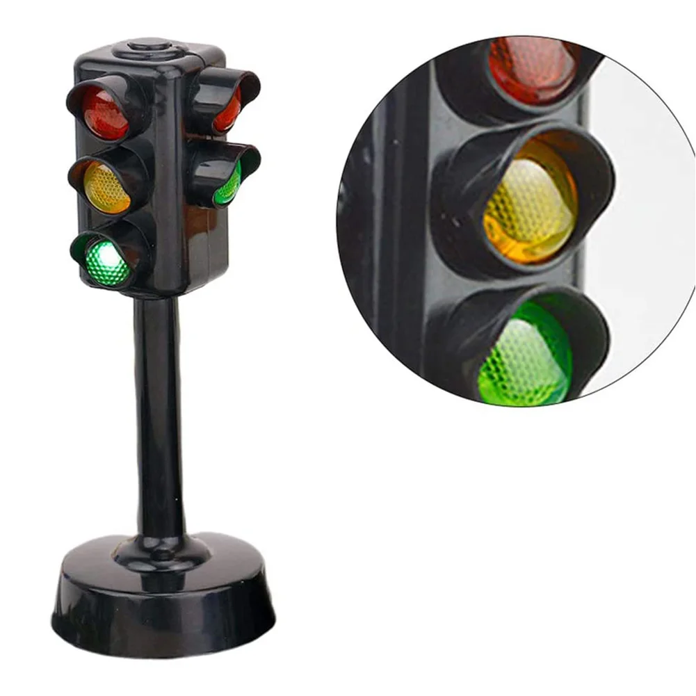 

2pcs Traffic Sign Light Toy Role Play Educational Early Learning Model Road Blocks Voice Flash Kids Gift Rule Cognition Safety