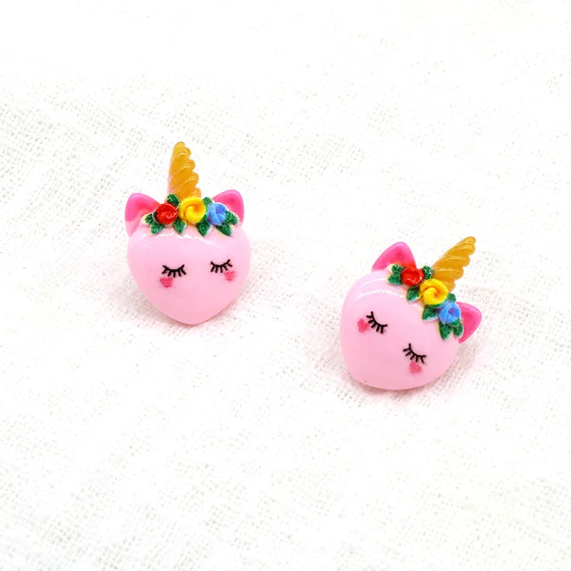 

1 Pair Resin Unicorn Pendant Stud Earrings For Women Kids Gift Cute Kwaii Romantic Animal Earring Party Wedding Jewelry AE105