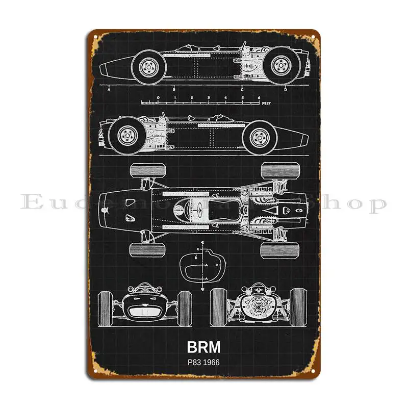 

BRM P83 1966 металлический плакат в стиле ретро