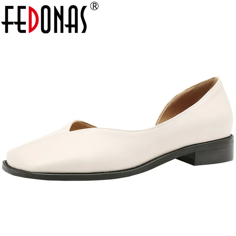 

FEDONAS Brand Design Women Pumps Spring Summer Working Casual Office Ladies Square Toe Low Heels Shoes Woman Fashion Concise