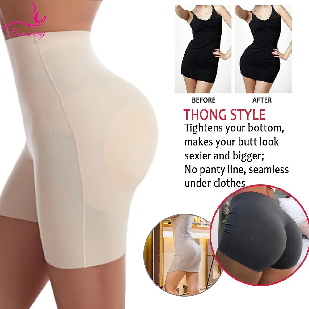 LAZAWG Women Push Up Booty Lifting Panties with Pads Tummy Control Hip Enhancer Shorts Butt Lifter Underwear Slimming Shapewear