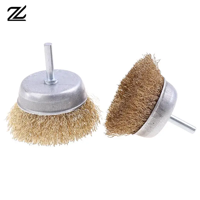 

1Pcs Bowl Wire Brush 1/4" Shank Flat Steel Wire Wheel Electric Drill Grinding Mill Polish Wheel Derusting Tool Power