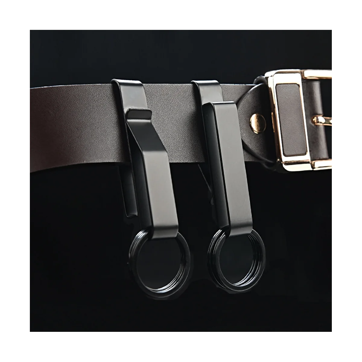 

3 Sets Duty Belt Key Holder, Belt Key Clip, Stainless Steel Stealth Belt Loop Key Ring Holder with Keyrings