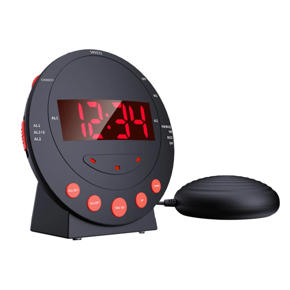 

USB Extra Loud Alarm Clock Stepless Volume Adjustment Vibrating Alarm Clocks Digital Desk Powerful Vibration Clocks
