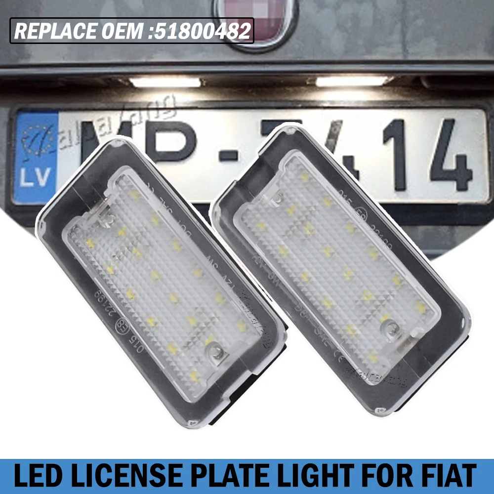 

2x фонари для номерного знака для Fiat 500/Abarth 500 2007 2008 2009 2010 2011 2012 2013 2014 2016 2017 2018 2019 2020