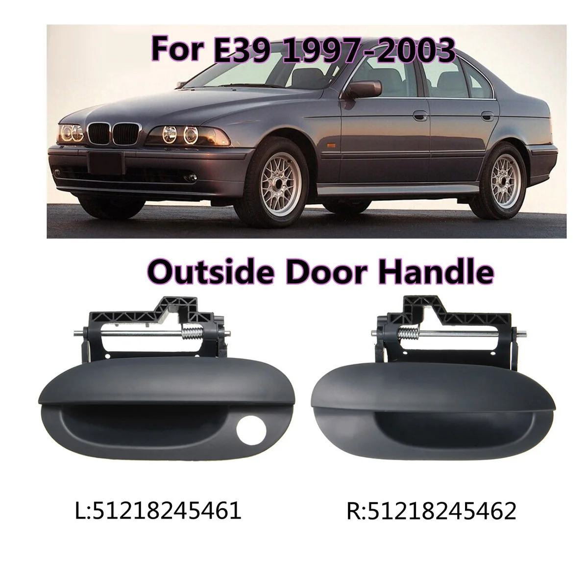 Передняя правая внешняя дверная ручка для BMW E39 525I 528I 530I 1997-2003 51218245462