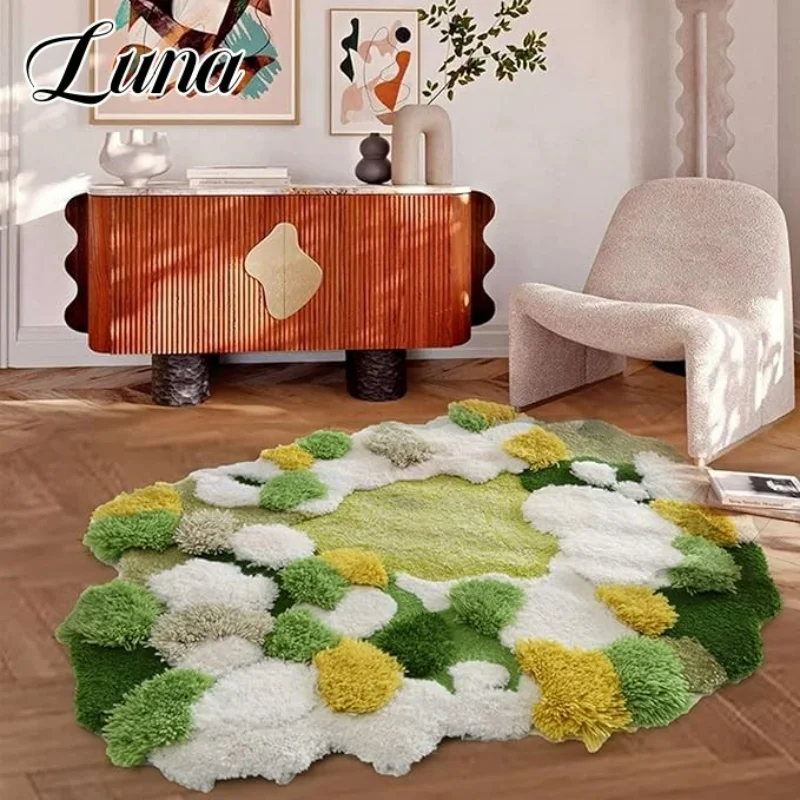 

Роскошные ворсовые ковры из Моха для гостиной, пушистый мягкий 3D коврик для лужайки, домашний декор, необычный креативный детский прикроватный напольный коврик