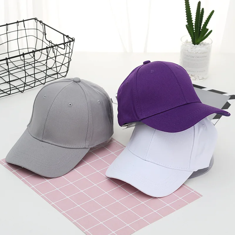 

Solid color curved brim men's and women's light board blank baseball cap