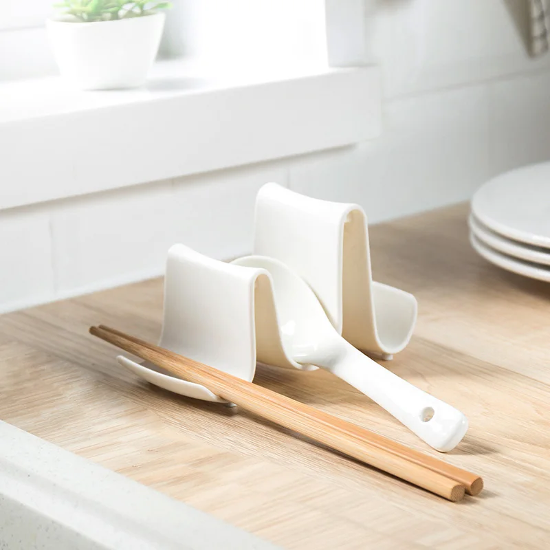 

Kitchen Desktop Pot Lid Holder Nordic Style Wave Shape Lid Rest Spatula Cooking Utensil Organizer Multifunction Lid Storage Rack
