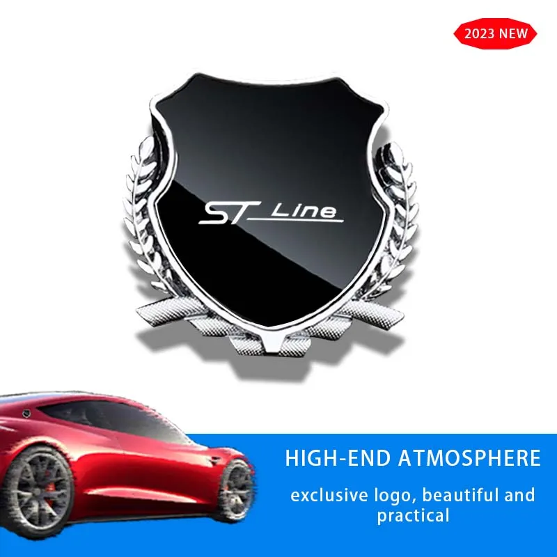 

Car Side Modification Sign Triangular Metal Sticke DIY for Focus Mustang SHELBY ST LINE STLINE Mondeo Auto Accessories Logo 2023