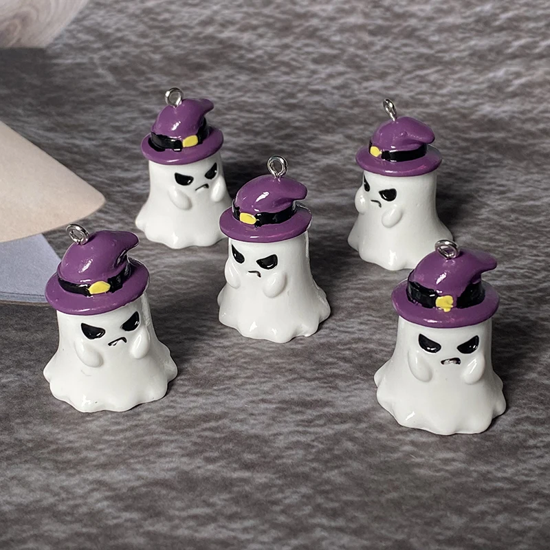 6 шт. милые Подвески из смолы в виде белого призрака на Хэллоуин