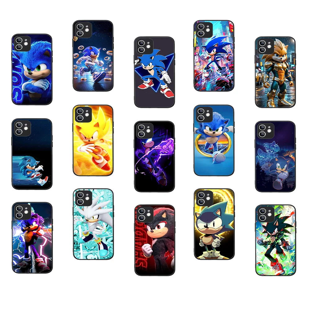 WRB-3 Cute Sonics Black Flexible TPU Case For Huawei Y5 6 7 8 9 Nova 3 Prime