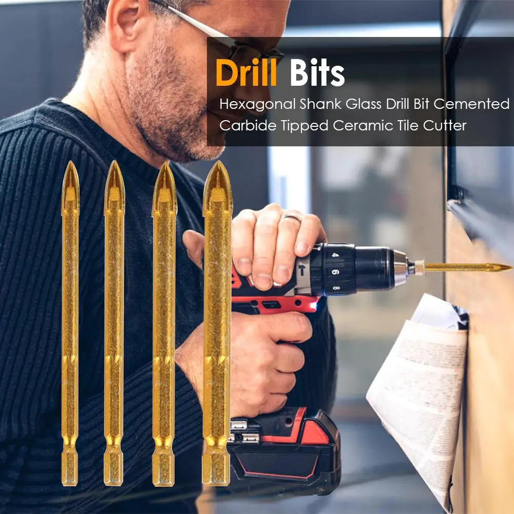 

Hot Sale Drill Bit Portable Delicate Design Hexagonal Handle Cemented Carbide Drilling Bit Electric Drill Bit Glass Cutter
