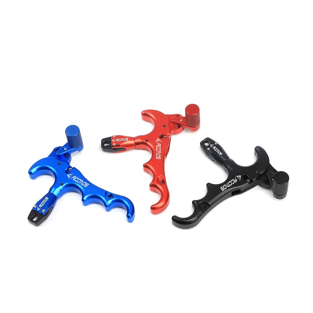 

4 Finger 360 Degree Compound bow Release Aluminum Alloy Thumb Trigger Grip Finger Release Aids Adjustable Caliper LH/RH Archery