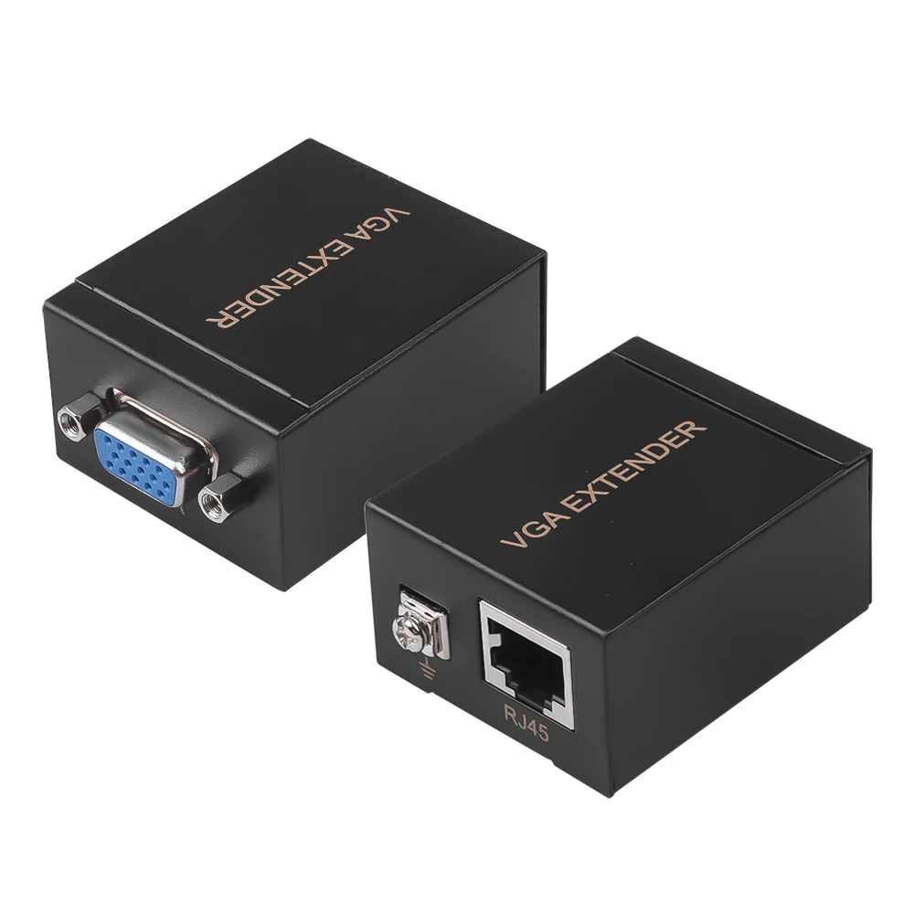 1 пара, приемник-передатчик VGA на RJ45, Ретранслятор с Cat5e/6 до 60M VGA UTP для ПК, ноутбука, компьютера, проектора