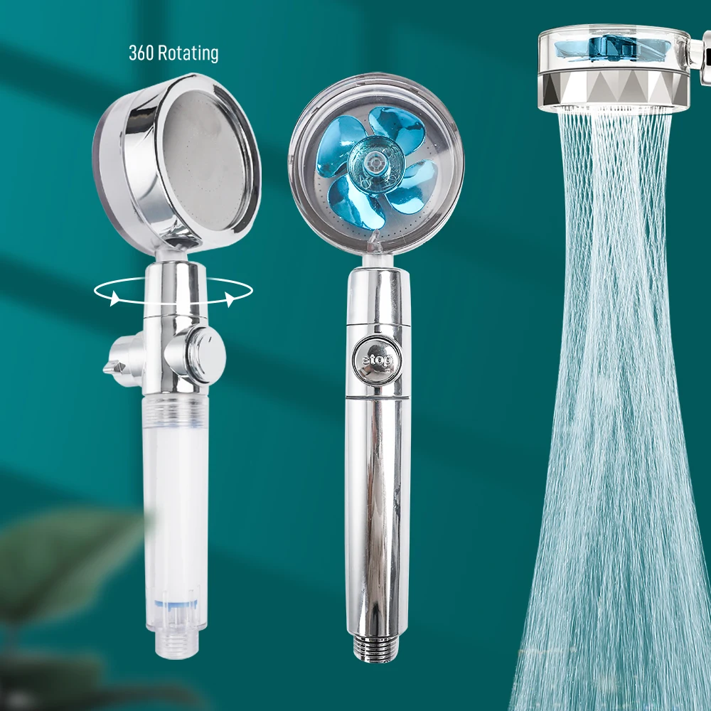 

Насадка для душа высокого давления вращающаяся на 360 ° турбо насадка для душа водосберегающая Регулируемая Распылительная насадка с фильтр...