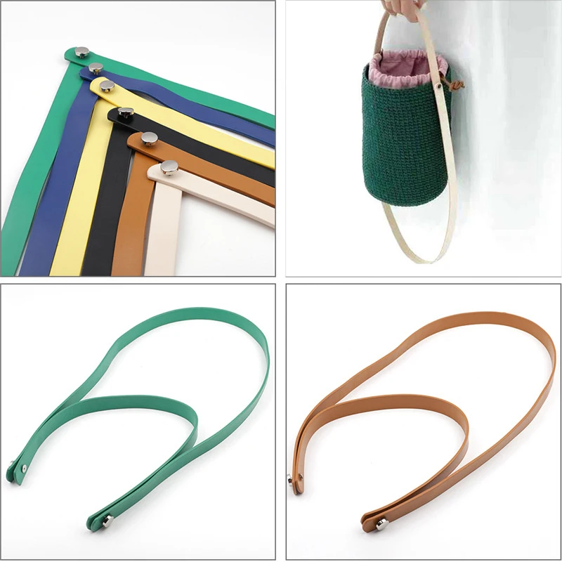 

PU Solid Color Bag Strap Belt For Handmade With Silver Bucket Bag Belt Handbag Strap Bag Handle 83cm+43cm Shoulder Bag Strap
