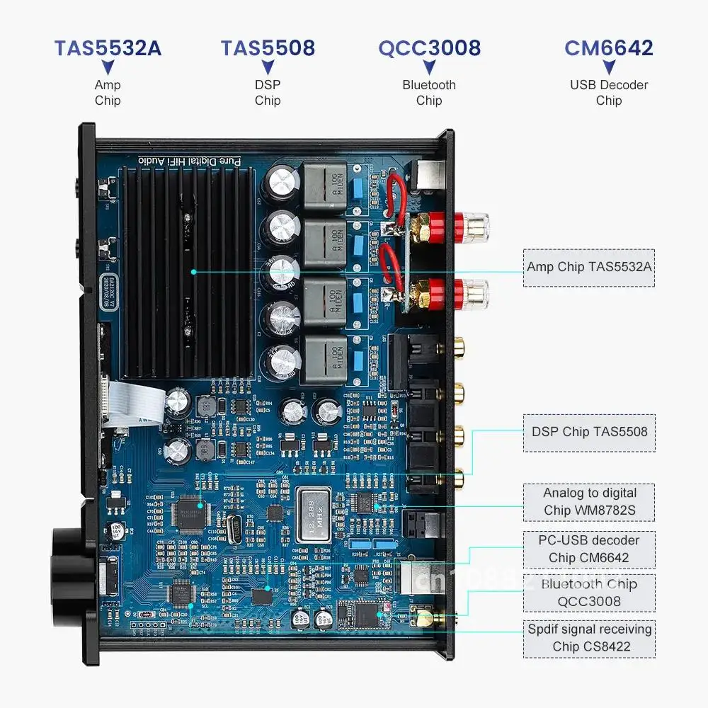 AIYIMA D05 BT 5 0 усилитель мощности стерео 2 0-канальный Hi-Fi цифровой сабвуфера 1 для