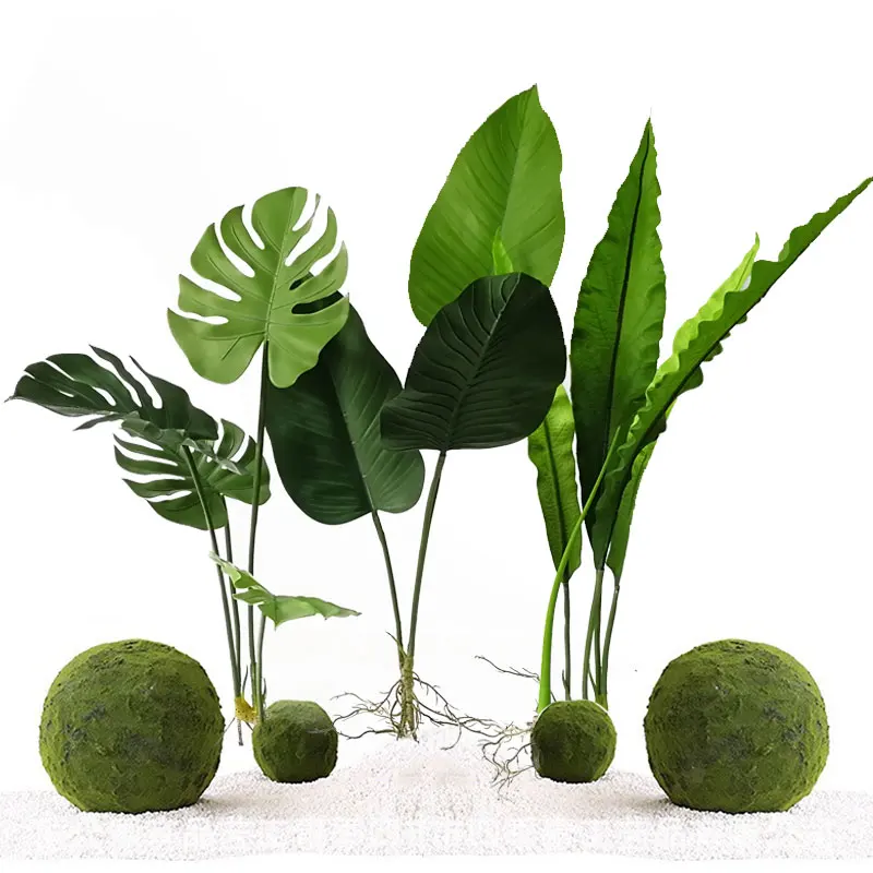 

Artificial Green Monstera Palm Leaf Fake Plant Long Branch Tropical Green Plant Garden Living Room Bedroom Balcony Decoration