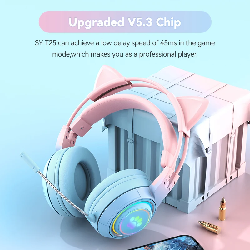 

Type-c Charging Headset Long Standby Headband Headset With Microphone Low Latency Dual Mode Noise Reduction Earbud