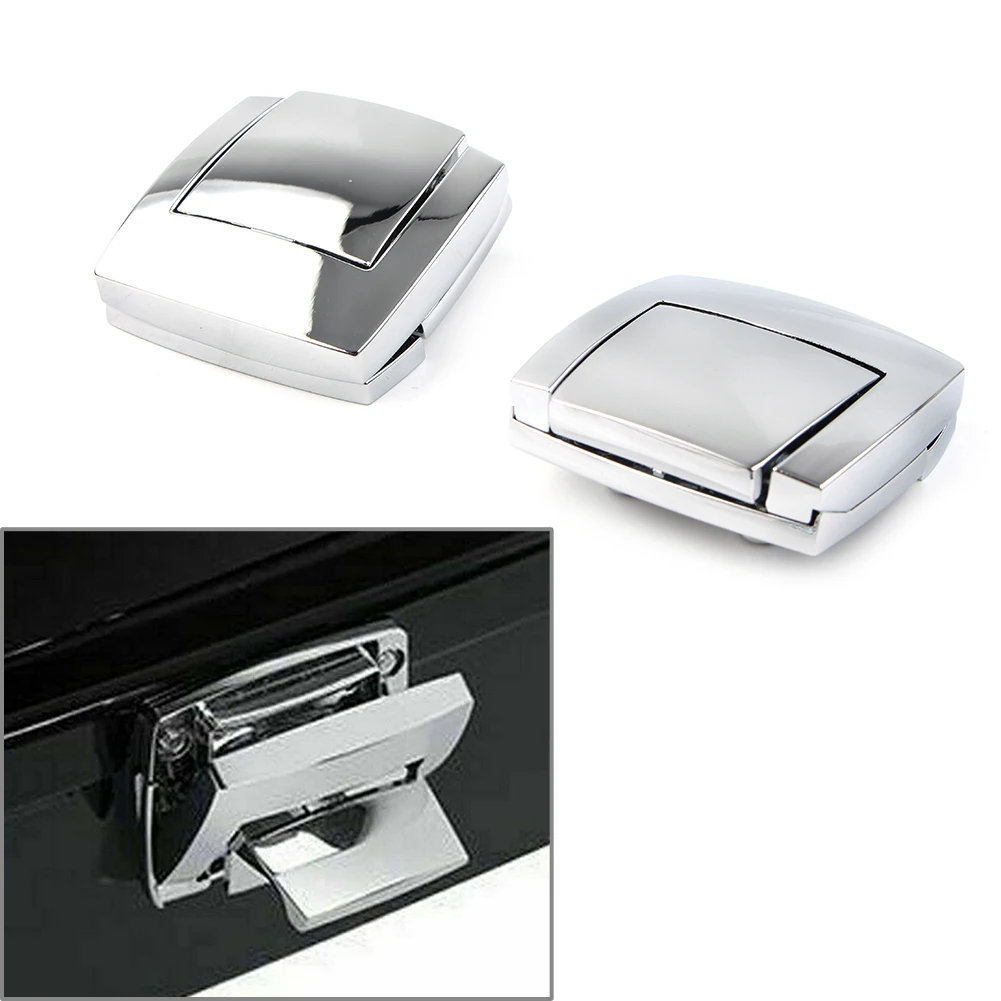 2x Chrome Motorcycle Pack Trunk Lock Latches For Harley Davidson Touring Road King Electra Street Glide FLHX FLTR FLHT 1980-2013
