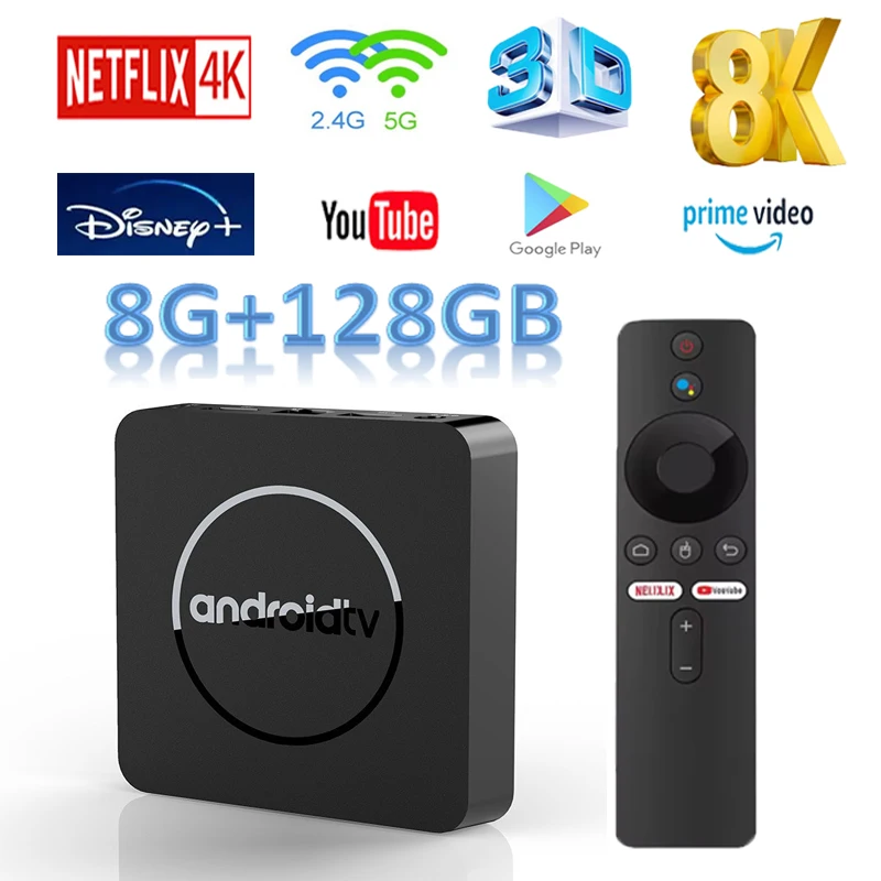 ТВ-приставка Android 14.0 Q10 с двухдиапазонным Wi-Fi 2