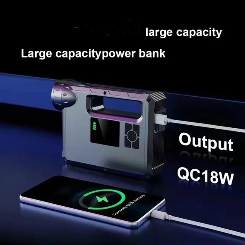 2000A Автомобильный стартер с воздушным компрессором Портативный фонарик Пусковое