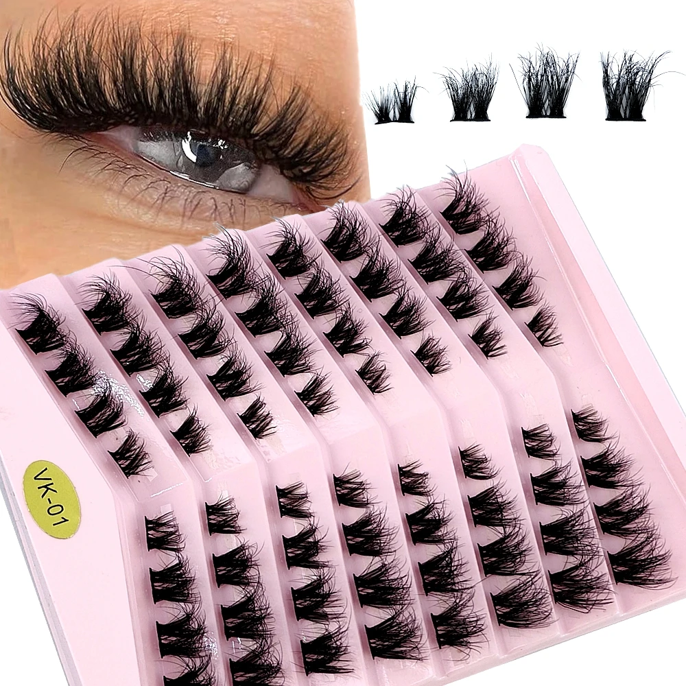 Набор для наращивания ресниц DIY Набор для наращивания ресниц одинарные кластеры пушистые D локоны ресницы Индивидуальные ресницы натуральный вид ресницы 64 кластер