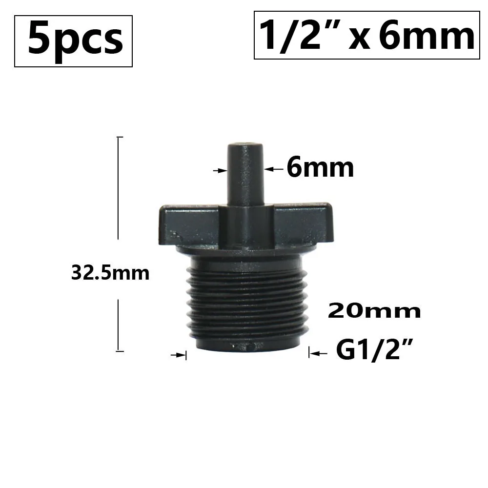 

Соединитель с наружной резьбой 1/2 дюйма на шланг 4/7 мм, с быстроразъемным разъемом 16 мм, Соединительный фитинг для садовой трубы для воды, системы капельного орошения