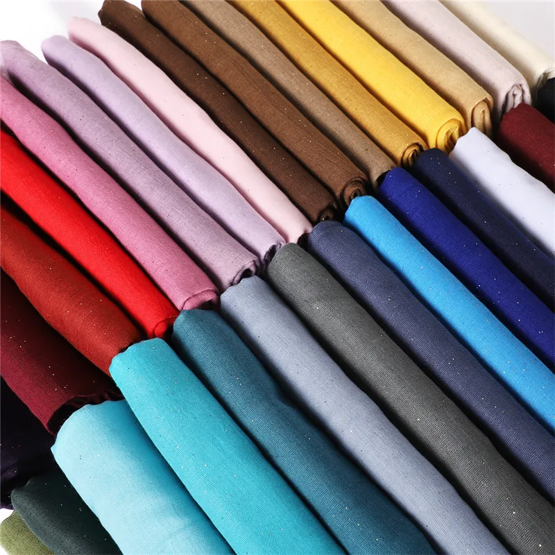 Женский Блестящий хиджаб из хлопка и вискозы