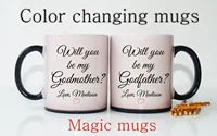 personalized name will you be my godmother mugs godfather cup godparent coffee mug godmother cup tea cup heat changing color mug