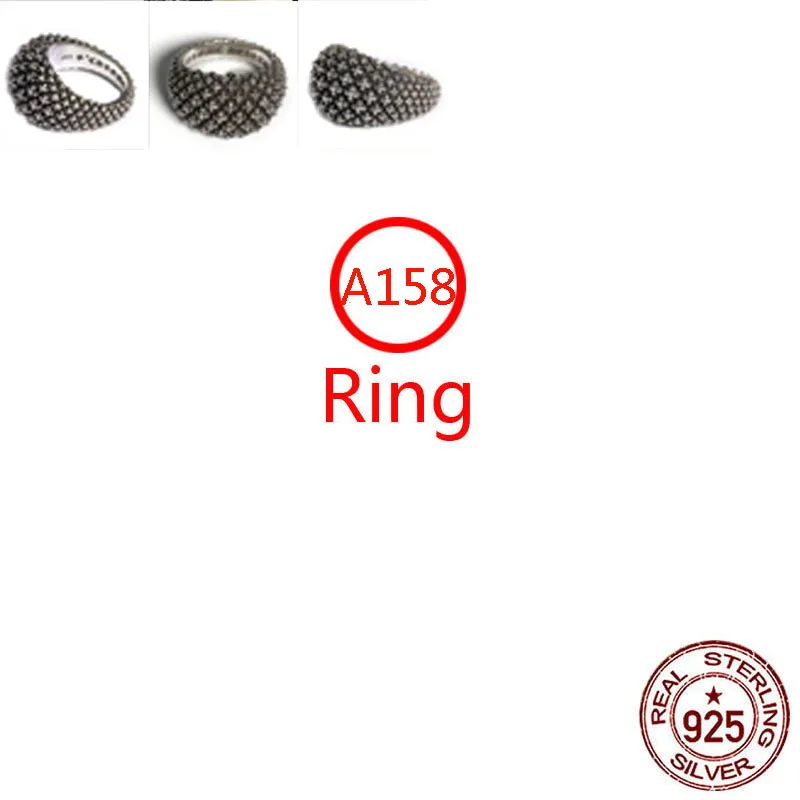

A158 S925 Sterling Silver Ring Personality Full Cross Sashimi Pineapple Personality Trend Couple Punk Style