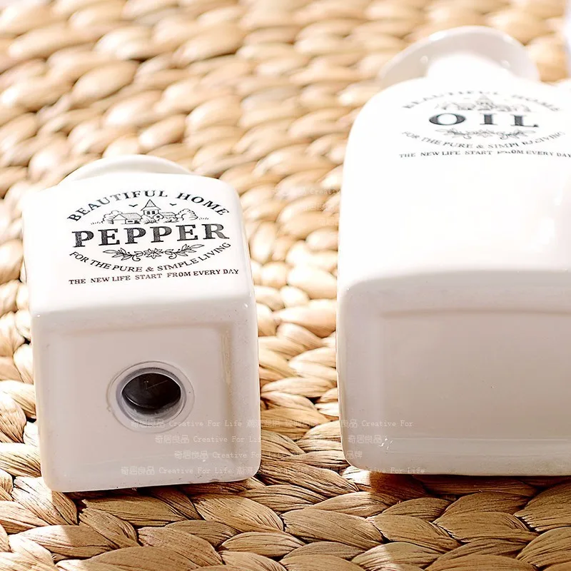 Japanese Style Ceramic Seasoning Bottle Vintage Of Vinegar Oil Food Container Spices Storage Box Kitchen Jars 1set - купить по