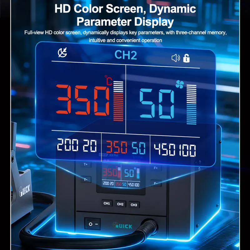 Паяльная станция QUICK K8 Pro с интеллектуальным управлением, 1000 Вт, высокая мощность, точный контроль температуры и стабильность, инструменты для ремонта (art.: 3920db09aff68) - 3920db09aff68