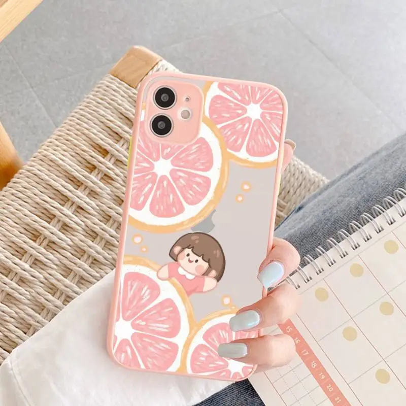 

Cute Girls Phone Case for iPhone X XR XS 7 8 Plus 11 12 13 pro MAX 13mini Translucent Matte Case