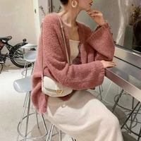 spring and autumn the new cardigan women lazy wind loose female hollow out korean version