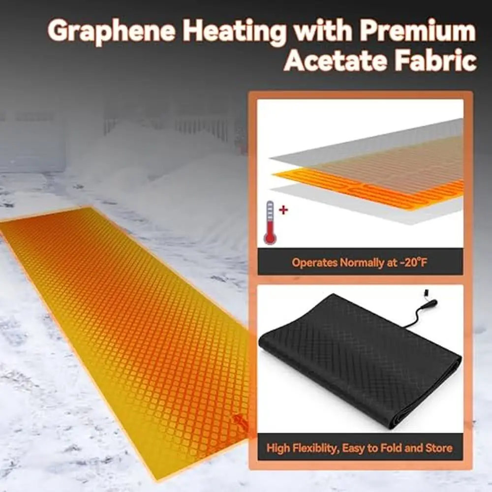 Наружный коврик для плавления снега с подогревом графеновый нескользящий ПВХ