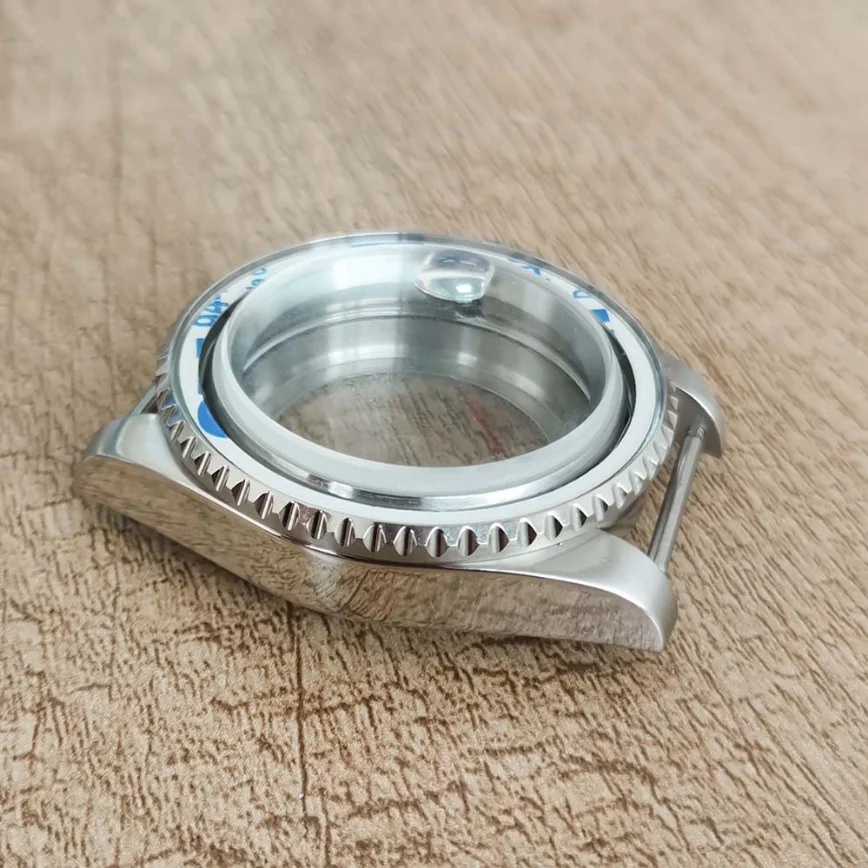 Watch Accessories 40MM Watch Case Stainless Steel Case with Clear Back and Paved Sapphire Back Suitable for NH34/35/36 Movements