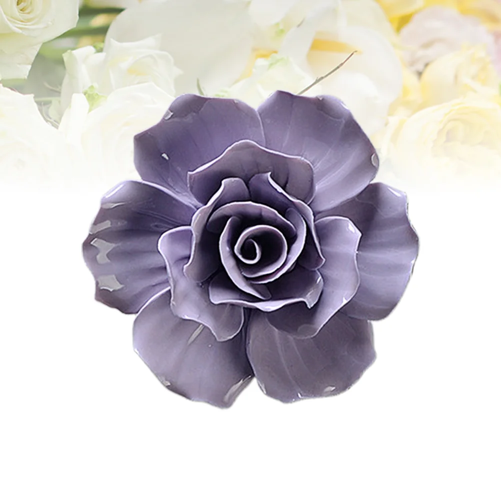 

Wall Flower Ceramic Hanging Flowers Decor Rose 3D Artdecoration Ornament Sculpture Living Room Walls Figurine Hangings Ceramics