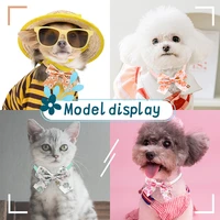 9pcs dog cat flower bow tie puppy pets neck ties pet supplies collar strap dogs weddings birthday party grooming accessories