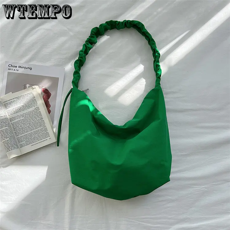 Women's Crossbody Bags Simple Messenger Bag Large Capacity Shoulder Strap Bag Leisure Pleated Nylon Bag Spring and Summer New