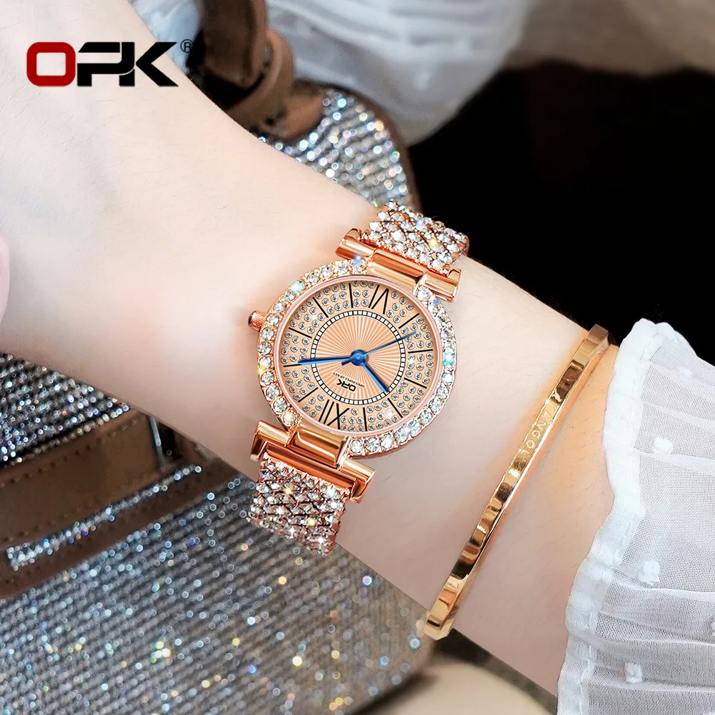 

Высококачественные алмазные часы, роскошные и модные деловые Круглые водонепроницаемые кварцевые женские часы от лучшего бренда, женские часы из нержавеющей стали